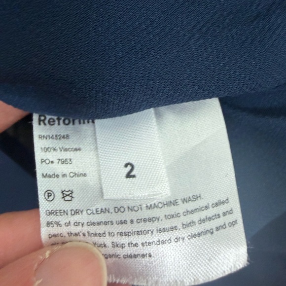 NWT Reformation Butterfly Midi Dress in Navy Blue Size 2 - Picture 11 of 11